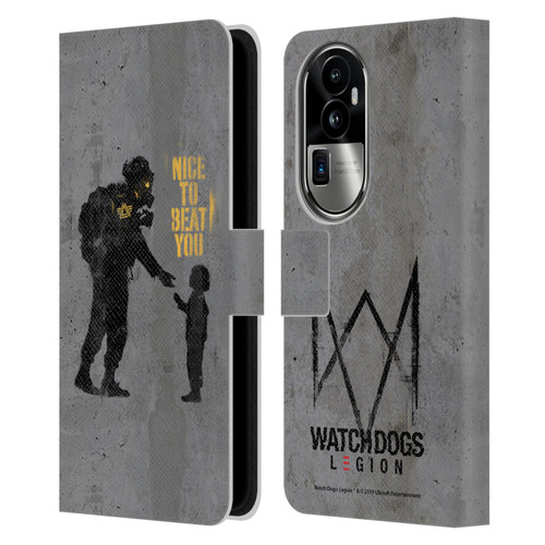 Watch Dogs Legion Street Art Nice To Beat You Leather Book Wallet Case Cover For OPPO Reno10 Pro+