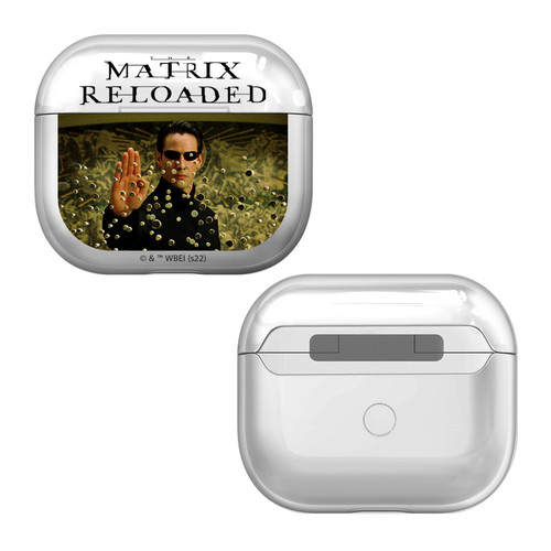 The Matrix Reloaded Key Art Neo 3 Clear Hard Crystal Cover Case for Apple AirPods 3 3rd Gen Charging Case