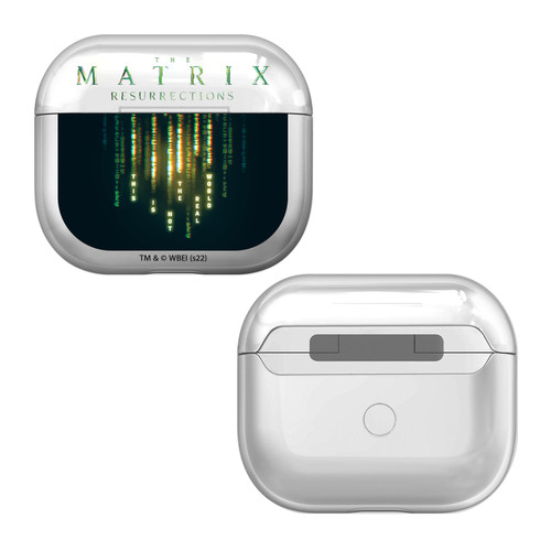 The Matrix Resurrections Key Art This Is Not The Real World Clear Hard Crystal Cover Case for Apple AirPods 3 3rd Gen Charging Case