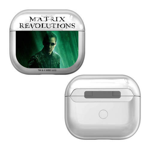 The Matrix Revolutions Key Art Neo 3 Clear Hard Crystal Cover Case for Apple AirPods 3 3rd Gen Charging Case