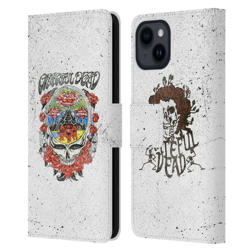 Grateful Dead Trends Rose Leather Book Wallet Case Cover For Apple iPhone 15