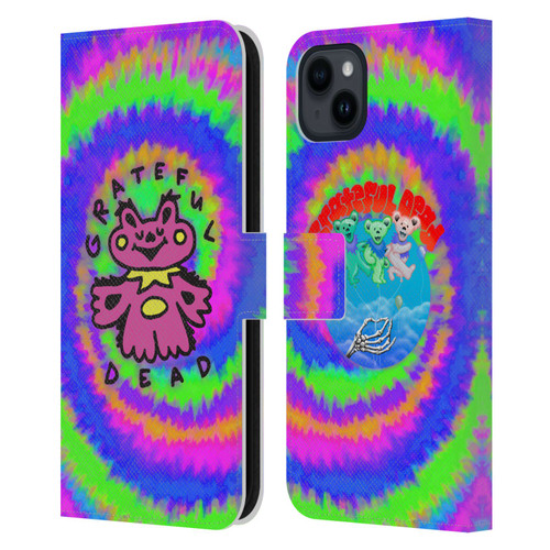 Grateful Dead Trends Dancing Bear Colorful Leather Book Wallet Case Cover For Apple iPhone 15 Plus