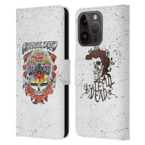 Grateful Dead Trends Rose Leather Book Wallet Case Cover For Apple iPhone 15 Pro