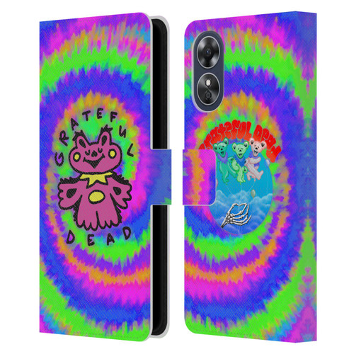 Grateful Dead Trends Dancing Bear Colorful Leather Book Wallet Case Cover For OPPO A17