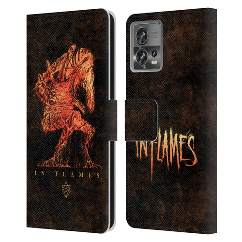 In Flames Metal Grunge Creature Leather Book Wallet Case Cover For Motorola Moto Edge 30 Fusion