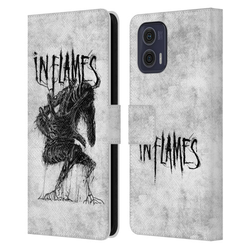 In Flames Metal Grunge Big Creature Leather Book Wallet Case Cover For Motorola Moto G73 5G