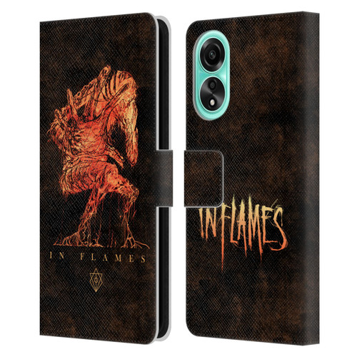 In Flames Metal Grunge Creature Leather Book Wallet Case Cover For OPPO A78 5G