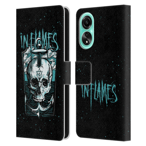 In Flames Metal Grunge Anchor Skull Leather Book Wallet Case Cover For OPPO A78 5G