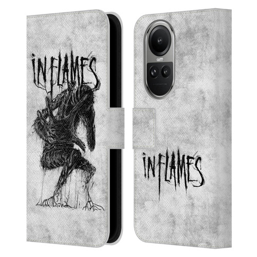 In Flames Metal Grunge Big Creature Leather Book Wallet Case Cover For OPPO Reno10 5G / Reno10 Pro 5G