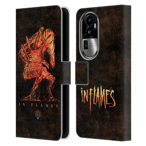 In Flames Metal Grunge Creature Leather Book Wallet Case Cover For OPPO Reno10 Pro+
