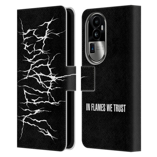 In Flames Metal Grunge Metal Logo Leather Book Wallet Case Cover For OPPO Reno10 Pro+