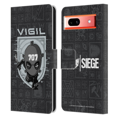 Tom Clancy's Rainbow Six Siege Chibi Operators Vigil Leather Book Wallet Case Cover For Google Pixel 7a