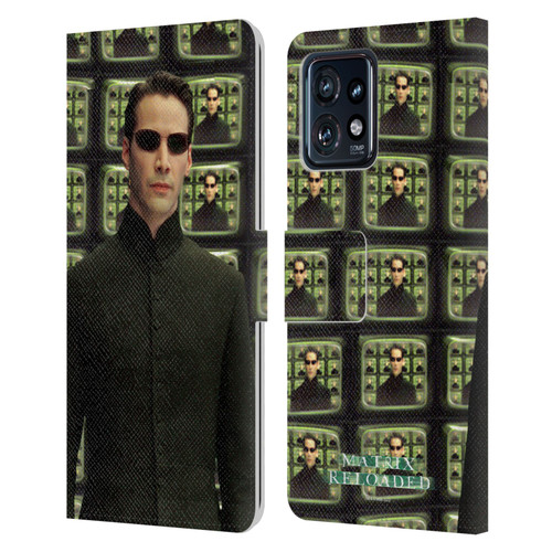 The Matrix Reloaded Key Art Neo 2 Leather Book Wallet Case Cover For Motorola Moto Edge 40 Pro