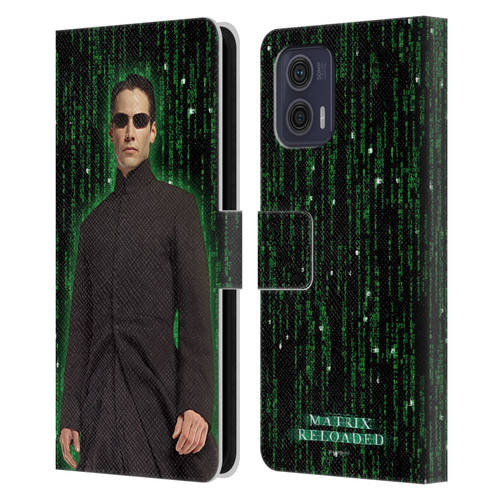The Matrix Reloaded Key Art Neo 1 Leather Book Wallet Case Cover For Motorola Moto G73 5G