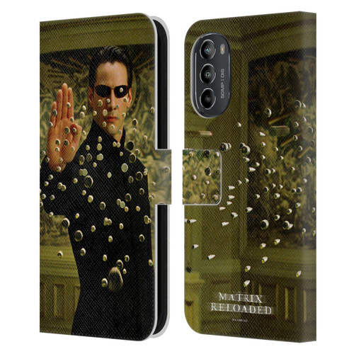 The Matrix Reloaded Key Art Neo 3 Leather Book Wallet Case Cover For Motorola Moto G82 5G