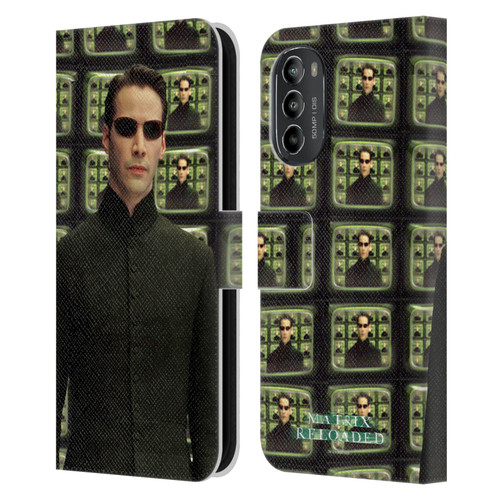 The Matrix Reloaded Key Art Neo 2 Leather Book Wallet Case Cover For Motorola Moto G82 5G