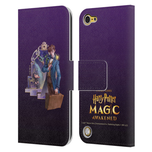 Harry Potter: Magic Awakened Characters Newt Leather Book Wallet Case Cover For Apple iPod Touch 5G 5th Gen