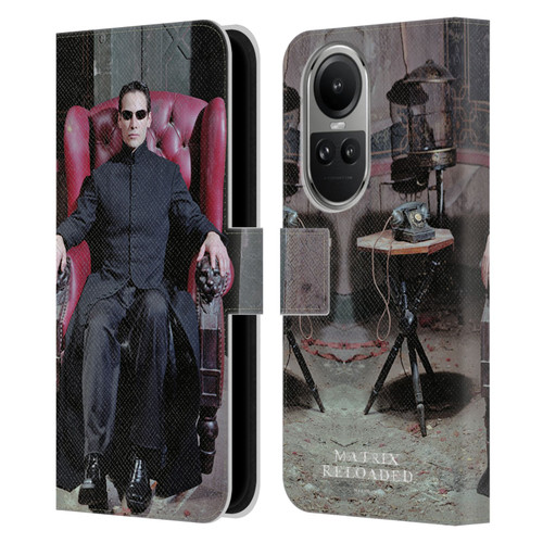 The Matrix Reloaded Key Art Neo 4 Leather Book Wallet Case Cover For OPPO Reno10 5G / Reno10 Pro 5G
