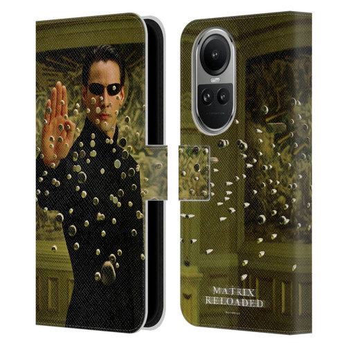The Matrix Reloaded Key Art Neo 3 Leather Book Wallet Case Cover For OPPO Reno10 5G / Reno10 Pro 5G