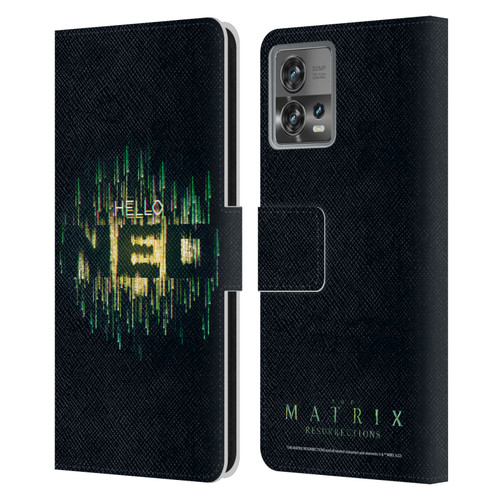 The Matrix Resurrections Key Art Hello Neo Leather Book Wallet Case Cover For Motorola Moto Edge 30 Fusion
