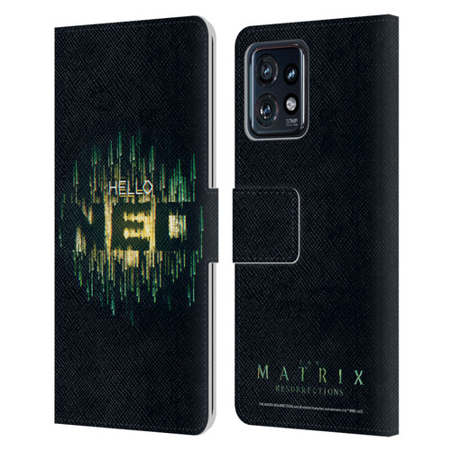 The Matrix Resurrections Key Art Hello Neo Leather Book Wallet Case Cover For Motorola Moto Edge 40 Pro