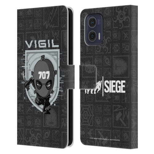 Tom Clancy's Rainbow Six Siege Chibi Operators Vigil Leather Book Wallet Case Cover For Motorola Moto G73 5G