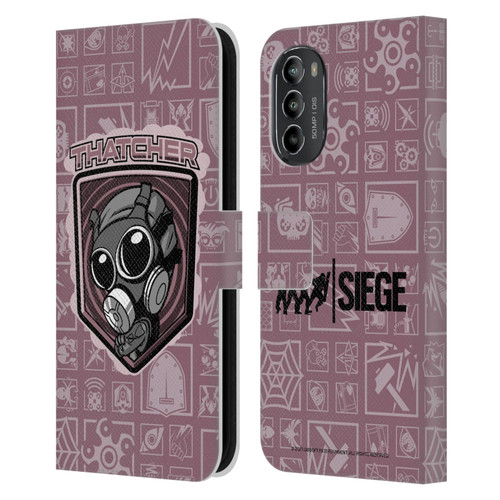 Tom Clancy's Rainbow Six Siege Chibi Operators Thatcher Leather Book Wallet Case Cover For Motorola Moto G82 5G