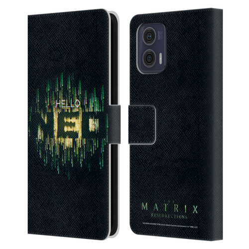 The Matrix Resurrections Key Art Hello Neo Leather Book Wallet Case Cover For Motorola Moto G73 5G