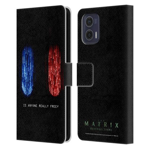 The Matrix Resurrections Key Art Is Anyone Really Free Leather Book Wallet Case Cover For Motorola Moto G73 5G