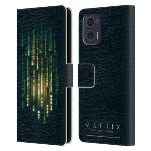 The Matrix Resurrections Key Art This Is Not The Real World Leather Book Wallet Case Cover For Motorola Moto G73 5G