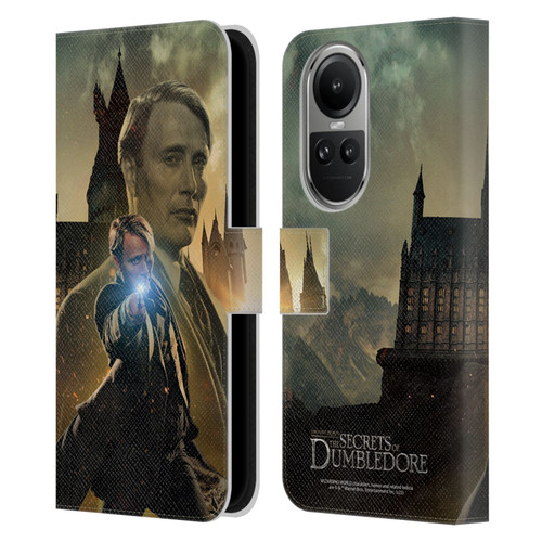 Fantastic Beasts: Secrets of Dumbledore Character Art Gellert Grindelwald Leather Book Wallet Case Cover For OPPO Reno10 5G / Reno10 Pro 5G
