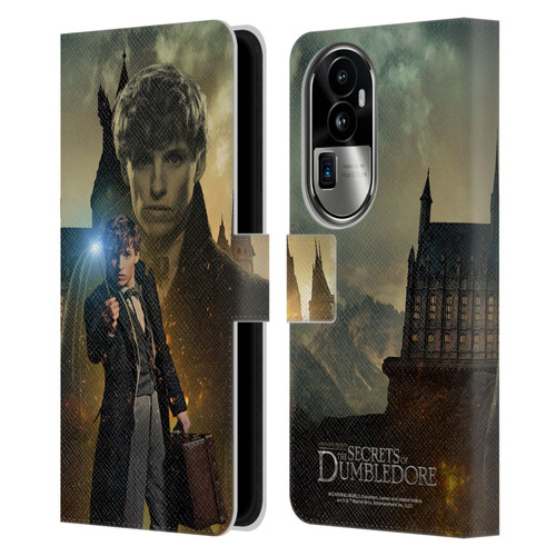 Fantastic Beasts: Secrets of Dumbledore Character Art Newt Scamander Leather Book Wallet Case Cover For OPPO Reno10 Pro+
