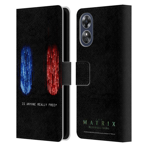 The Matrix Resurrections Key Art Is Anyone Really Free Leather Book Wallet Case Cover For OPPO A17