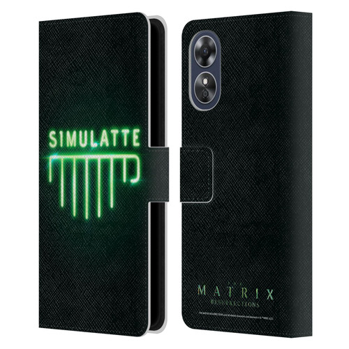 The Matrix Resurrections Key Art Simulatte Leather Book Wallet Case Cover For OPPO A17