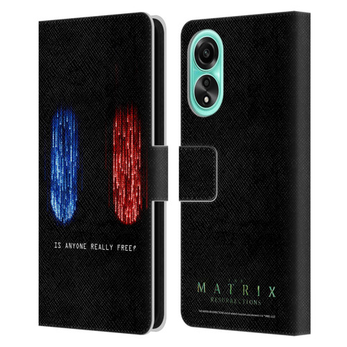 The Matrix Resurrections Key Art Is Anyone Really Free Leather Book Wallet Case Cover For OPPO A78 5G