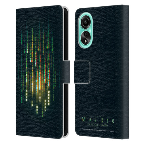 The Matrix Resurrections Key Art This Is Not The Real World Leather Book Wallet Case Cover For OPPO A78 5G