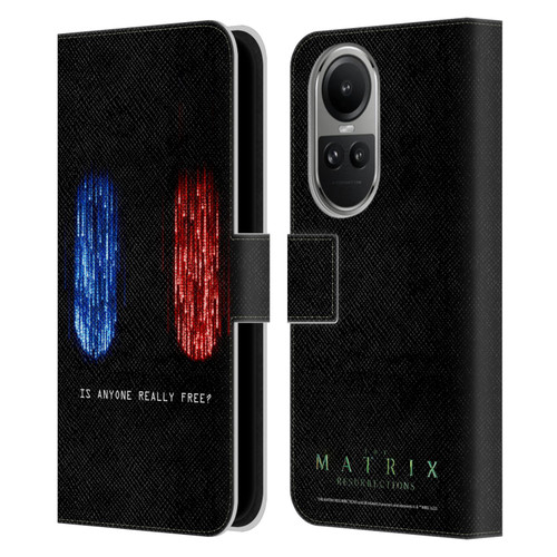 The Matrix Resurrections Key Art Is Anyone Really Free Leather Book Wallet Case Cover For OPPO Reno10 5G / Reno10 Pro 5G