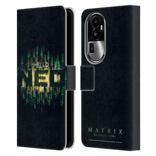 The Matrix Resurrections Key Art Hello Neo Leather Book Wallet Case Cover For OPPO Reno10 Pro+