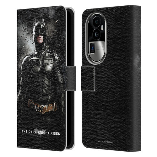 The Dark Knight Rises Key Art Batman Rain Poster Leather Book Wallet Case Cover For OPPO Reno10 Pro+