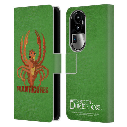 Fantastic Beasts: Secrets of Dumbledore Graphic Badges Manticores Leather Book Wallet Case Cover For OPPO Reno10 Pro+
