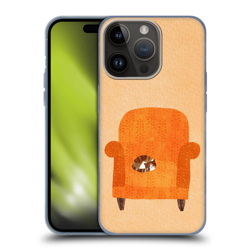 Planet Cat Arm Chair Orange Chair Cat Soft Gel Case for Apple iPhone 15 Pro