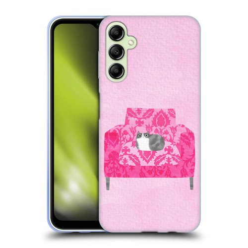 Planet Cat Arm Chair Rose Chair Cat Soft Gel Case for Samsung Galaxy A14 5G