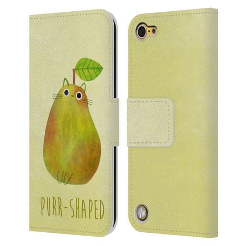 Planet Cat Puns Purr-shaped Leather Book Wallet Case Cover For Apple iPod Touch 5G 5th Gen