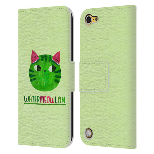 Planet Cat Puns Watermeowlon Leather Book Wallet Case Cover For Apple iPod Touch 5G 5th Gen