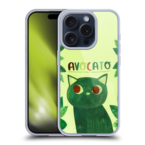 Planet Cat Puns Avocato Soft Gel Case for Apple iPhone 15 Pro