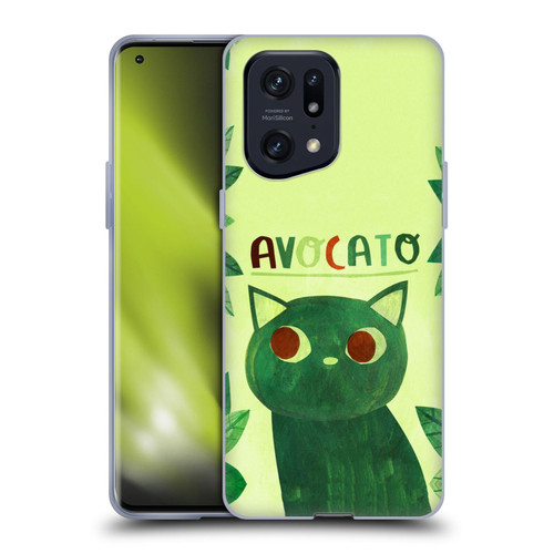 Planet Cat Puns Avocato Soft Gel Case for OPPO Find X5 Pro