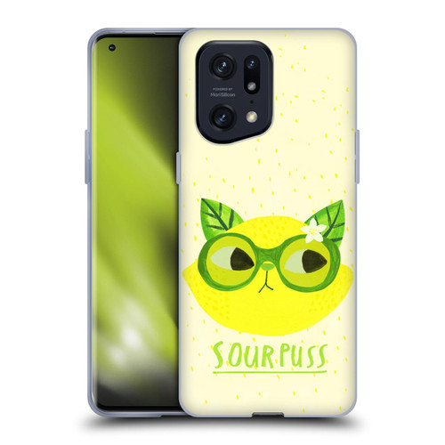 Planet Cat Puns Sour Puss Soft Gel Case for OPPO Find X5 Pro