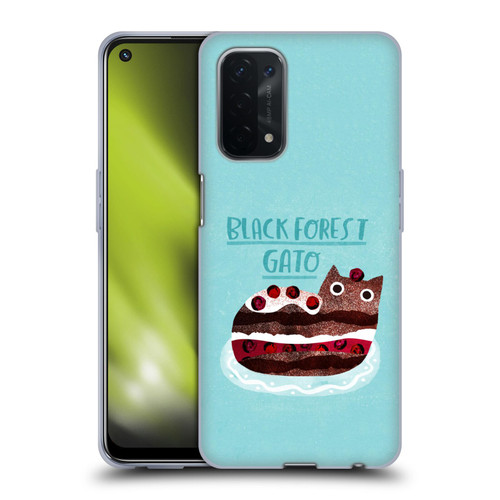 Planet Cat Puns Black Forest Gato Soft Gel Case for OPPO A54 5G