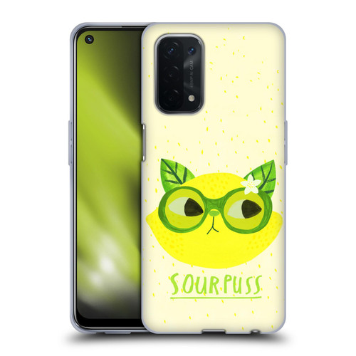 Planet Cat Puns Sour Puss Soft Gel Case for OPPO A54 5G