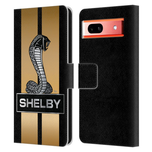 Shelby Car Graphics Gold Leather Book Wallet Case Cover For Google Pixel 7a